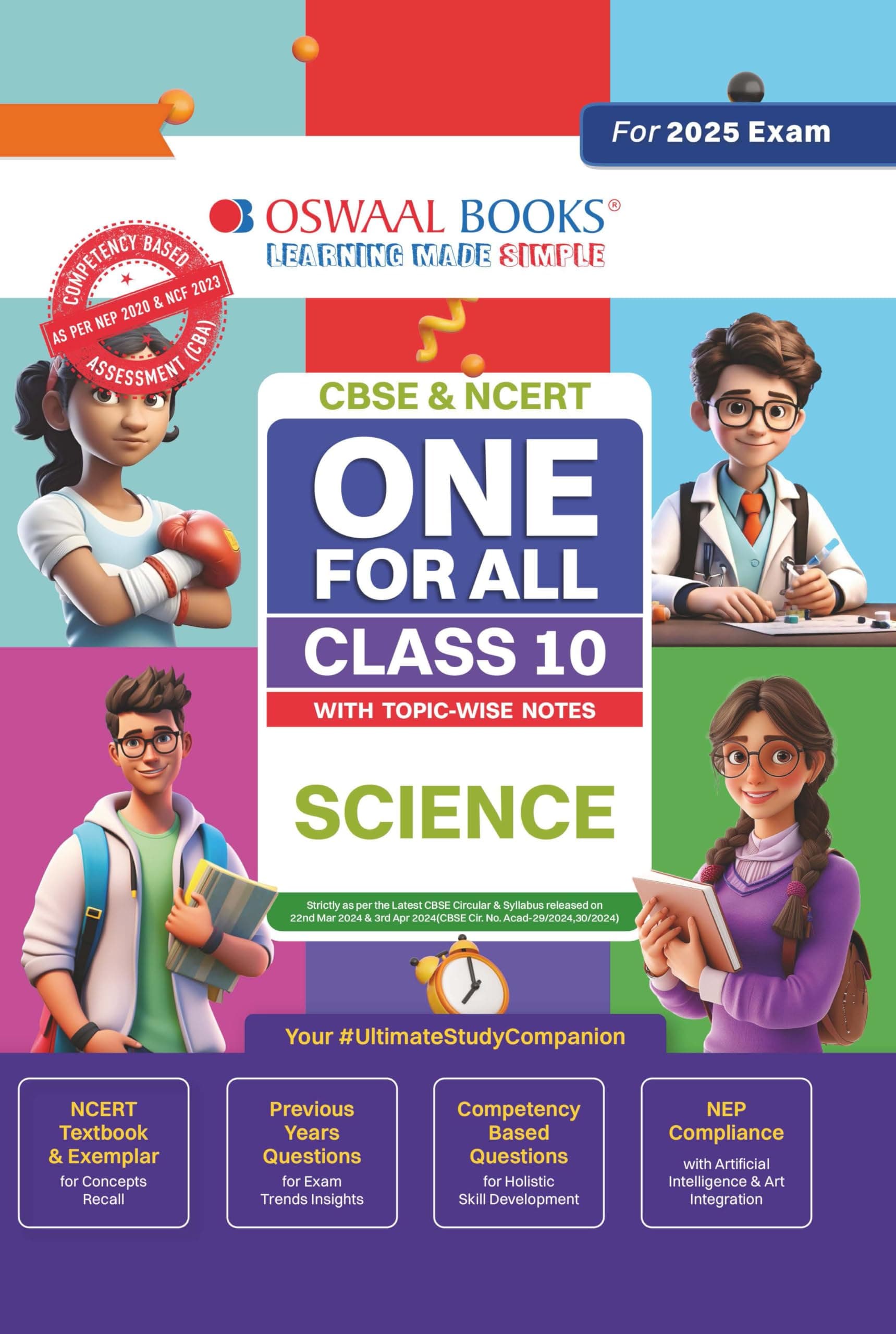 Oswaal CBSE & NCERT One for All Class 10 Science | With Topic-Wise Notes For 2025 Board Exam