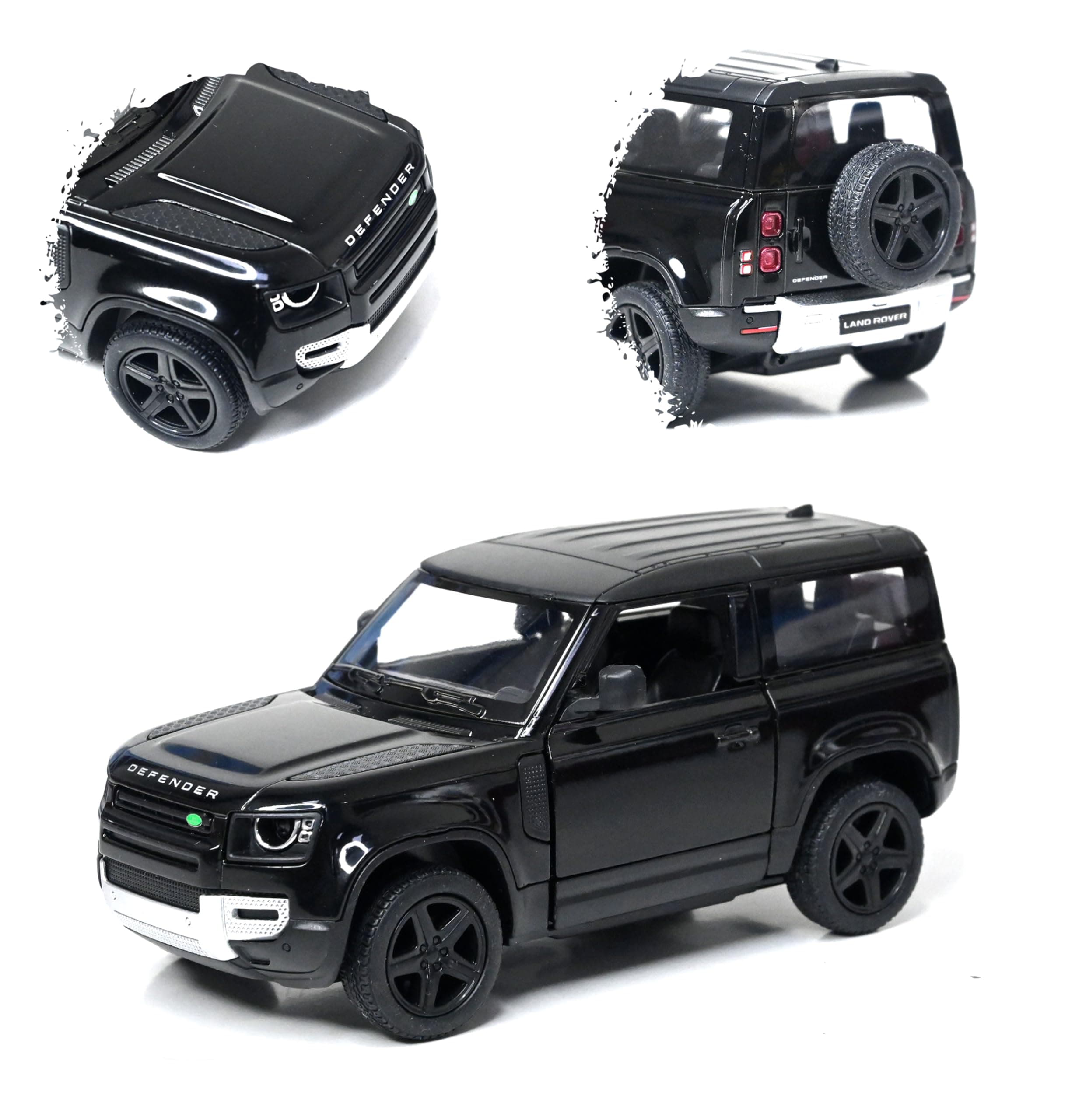 Land Rover Defender 90 Jet Black 136 Scale Diecast SUV,Small