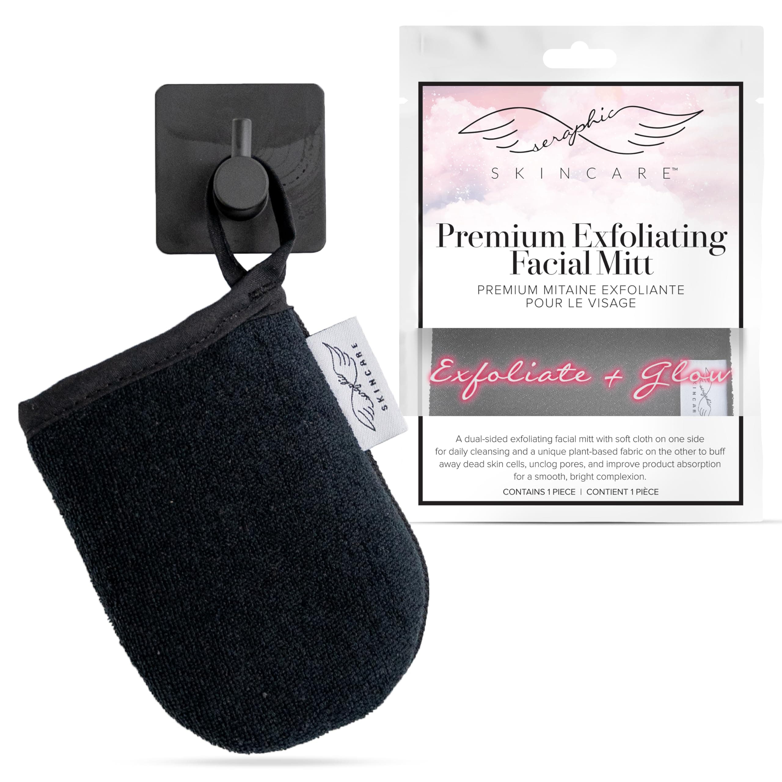 Premium Exfoliating Facial Mitt (1pc) – Dual-Sided Face Scrubber Exfoliator & Dead Skin Remover, Makeup Remover for Gentle Cleansing & Exfoliation – Korean Face Exfoliating Glove