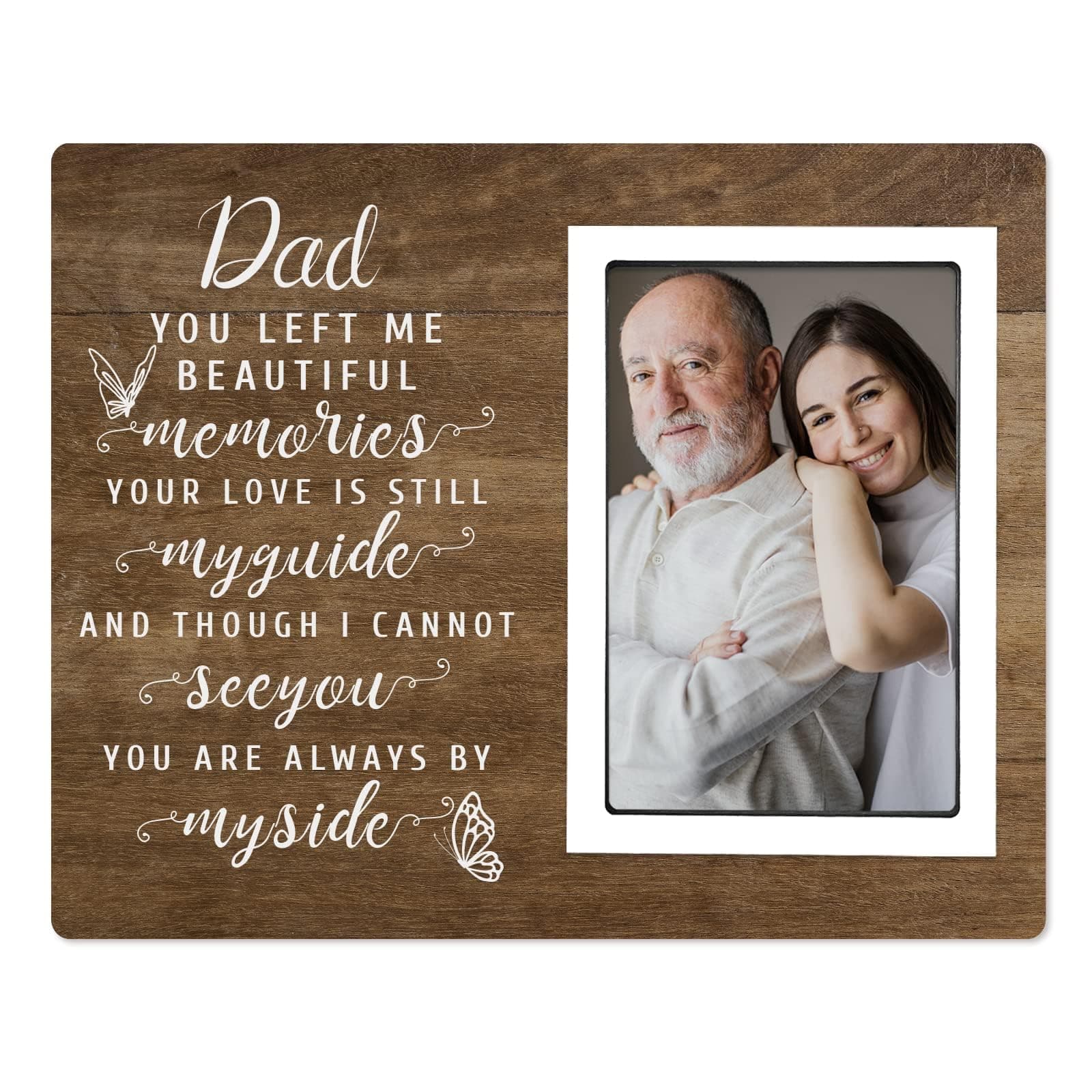 SteadStyle Bereavement Gifts for Loss of Father - Memorial Picture Frame, Sympathy Gift for Loss of Dad, In Memory of Loved One Gifts, Sympathy Gift Fits 4x6 In Photo (White) (Brown, 4X6)