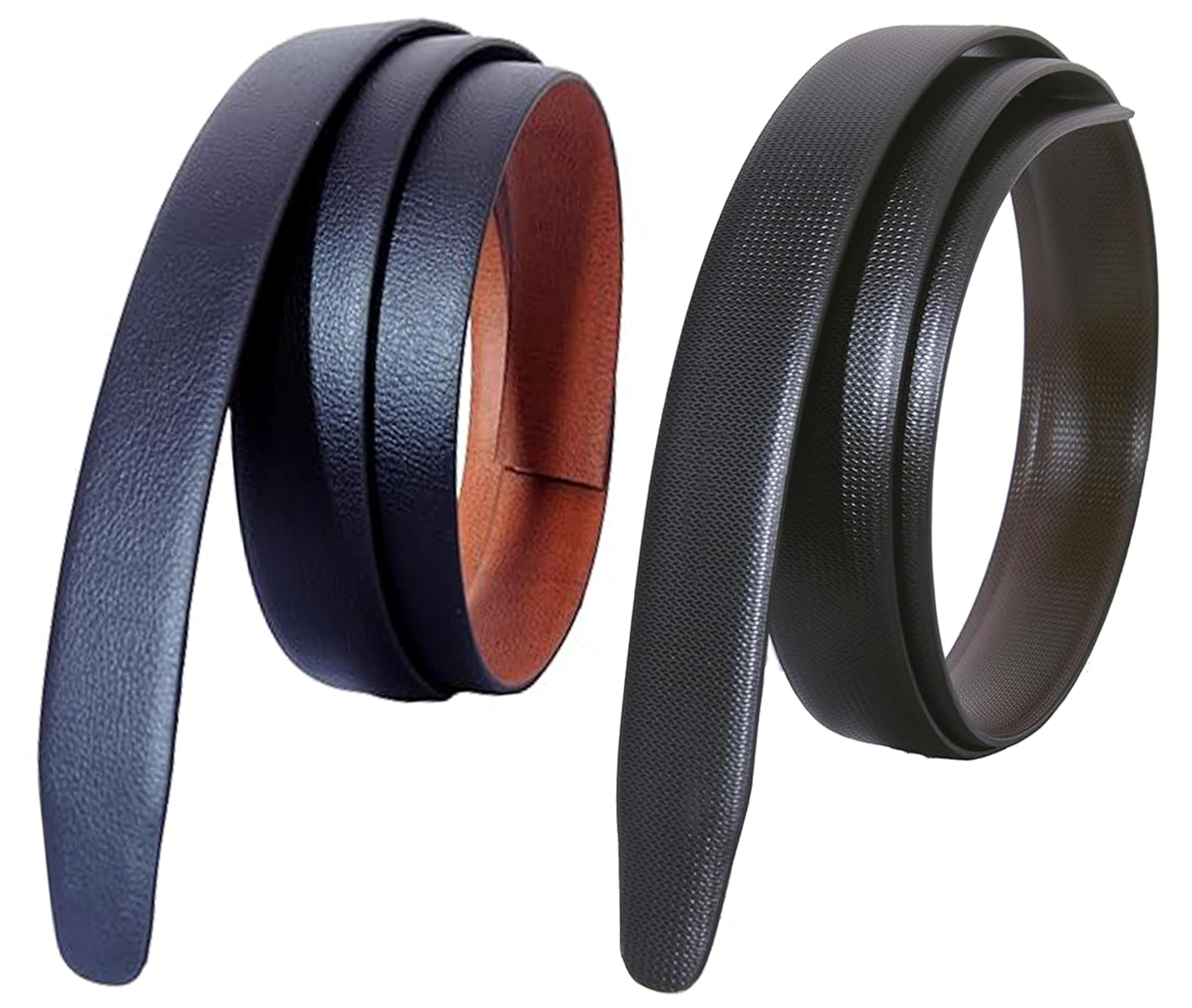 Belt Strap without Buckle for Men Double Side | Replacement Pu Leather Strap only without Buckle | combo pack of 2