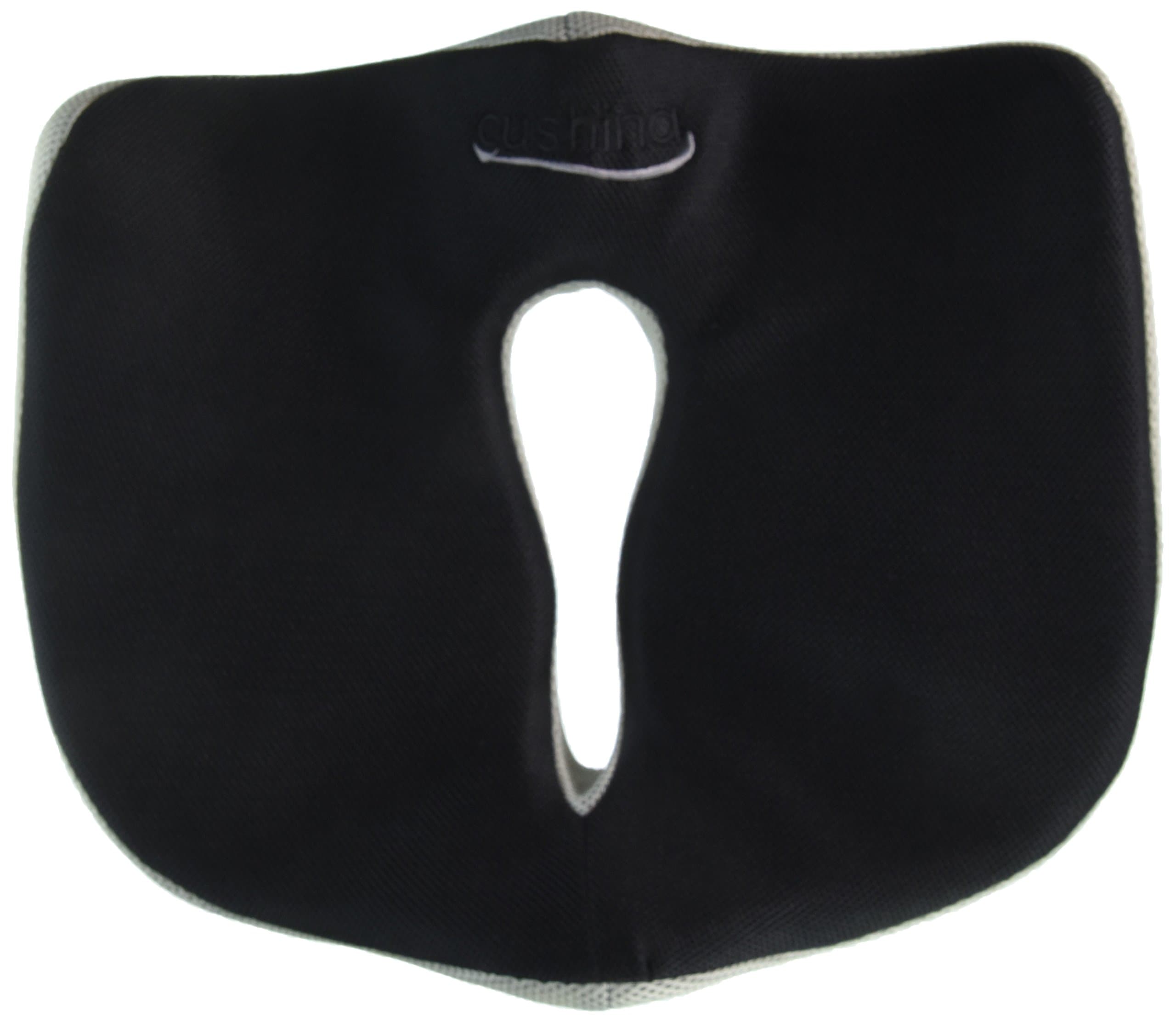 Memory Foam Seat Cushion by Cushina - Non Slip Chair Seat Pad for Home, Office – Ultimate in Comfort- Relief of Lower Back & Tailbone Pain (Black/Gray)