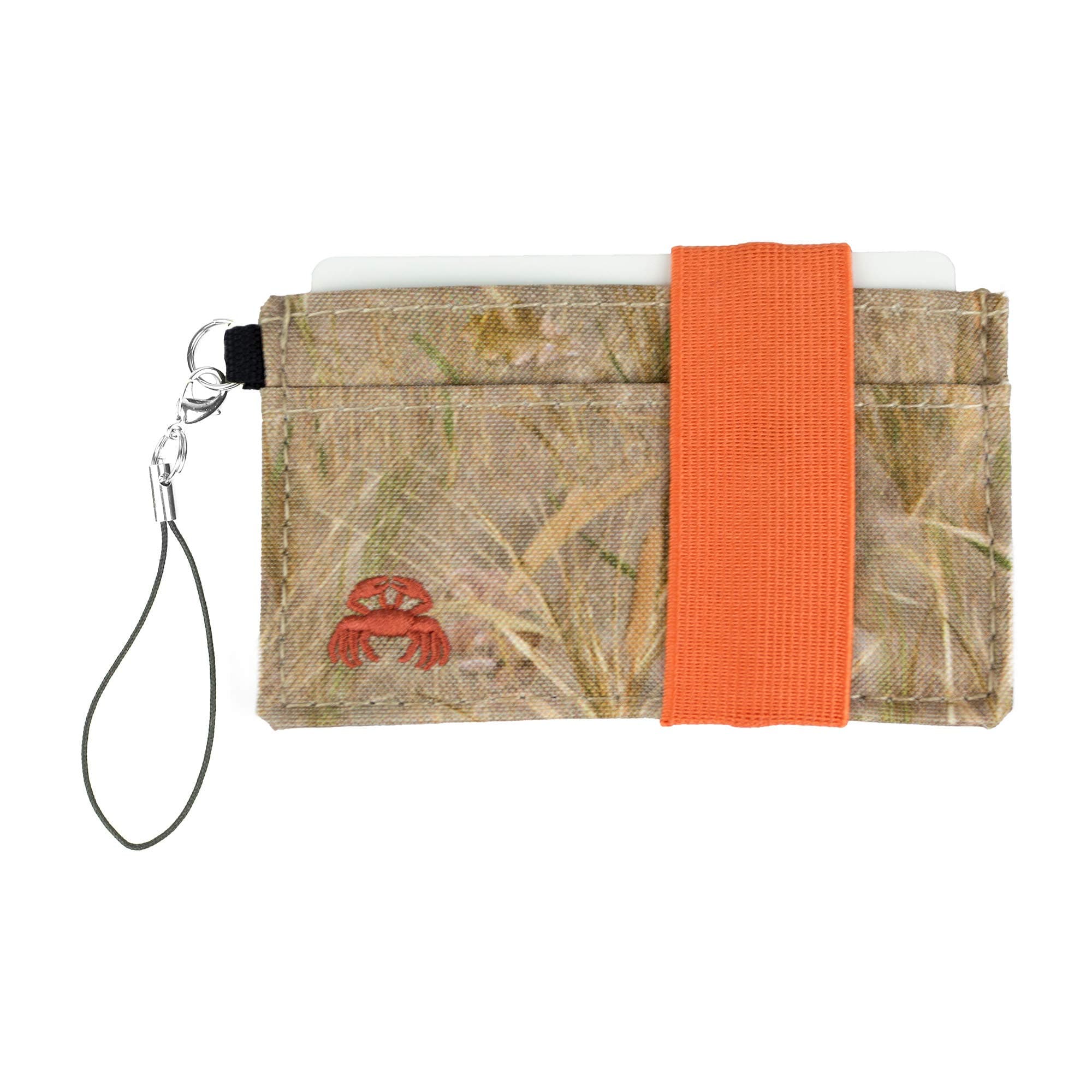 Crabby GearCrabby Wallet - Thin Minimalist Front Pocket Wallet - Credit Card Holder - Small Travel Wallets - Compact Wallets For Men and Women - Carry Cards, Cash, Secure Canvas Wallet - Camo Grassland