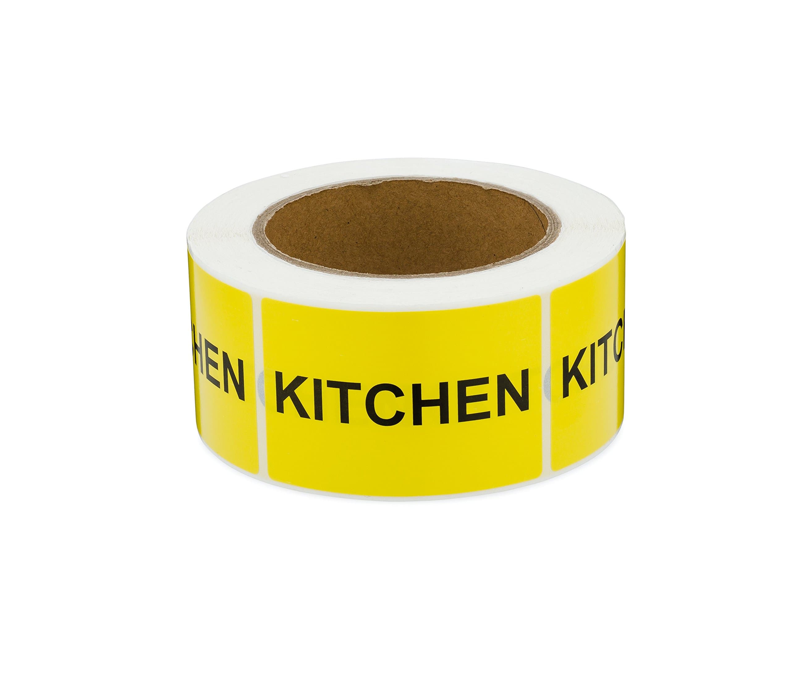 Saurus Home Moving Labels, Kitchen, 500 Per Roll, 2"H X 3"W, Yellow