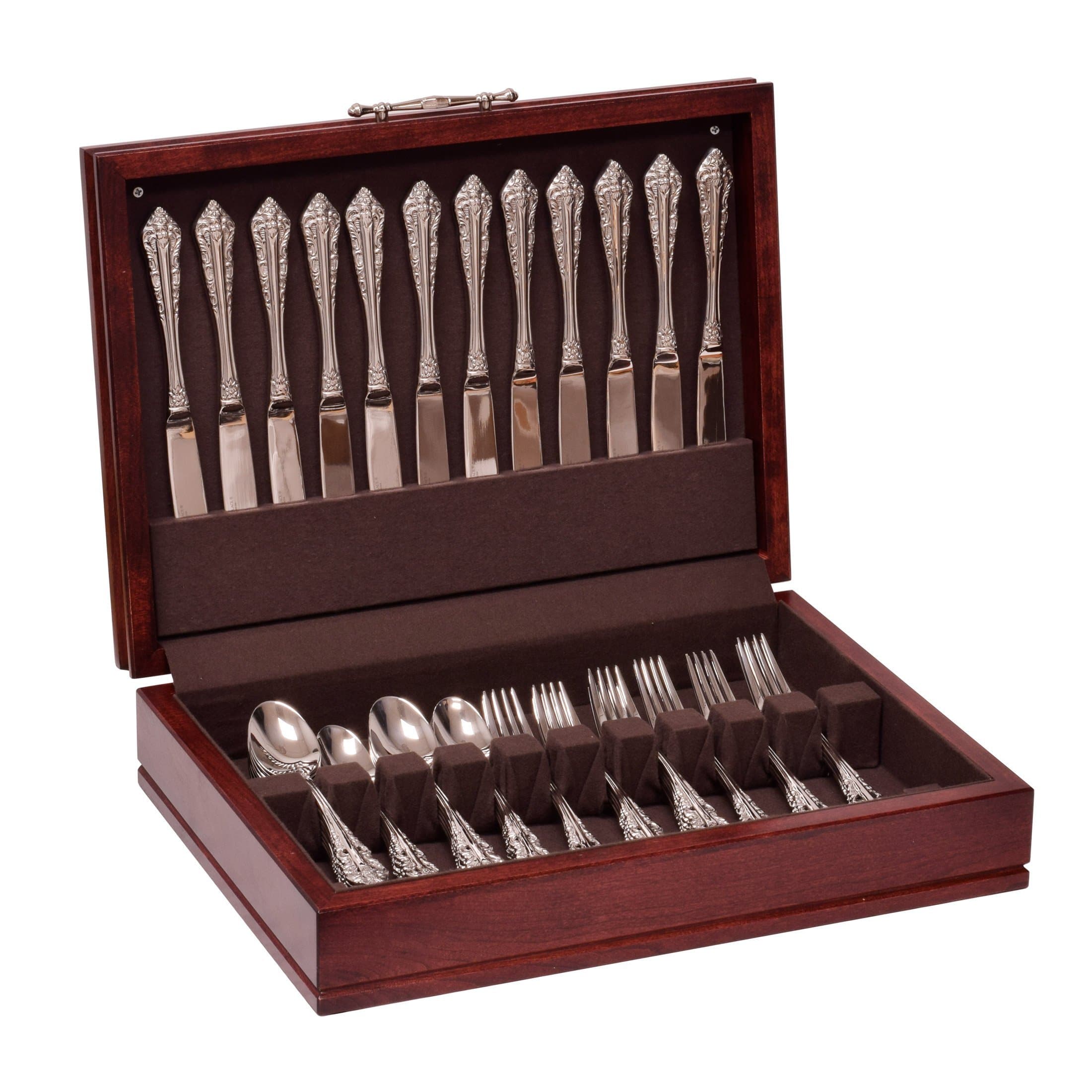 Company - Traditions; Silver/Flatware Chest; Solid Cherry (Rich Mahogany on Solid Cherry)