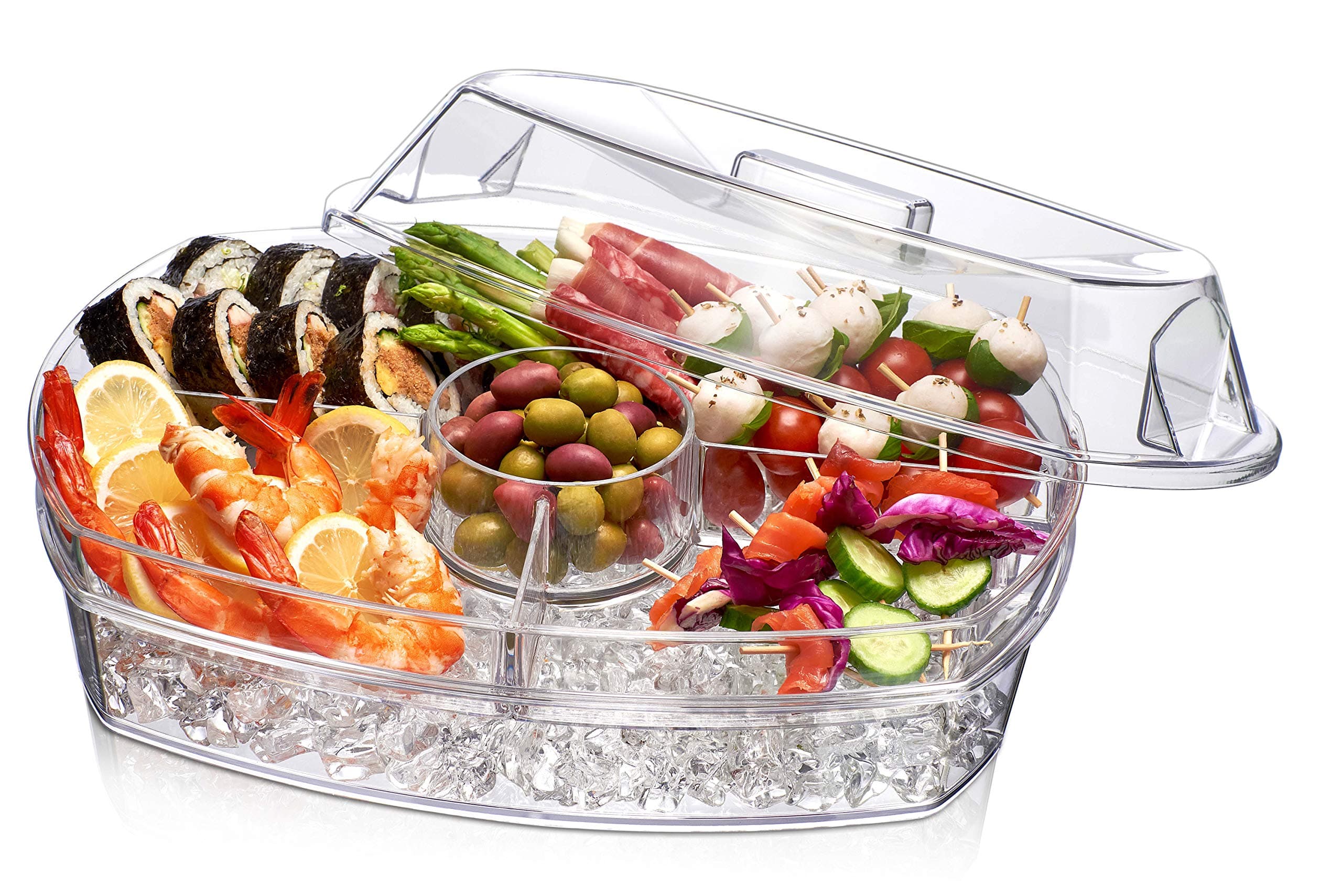 Ice Party Platter, 15 1/2" x 11" x 6", Clear