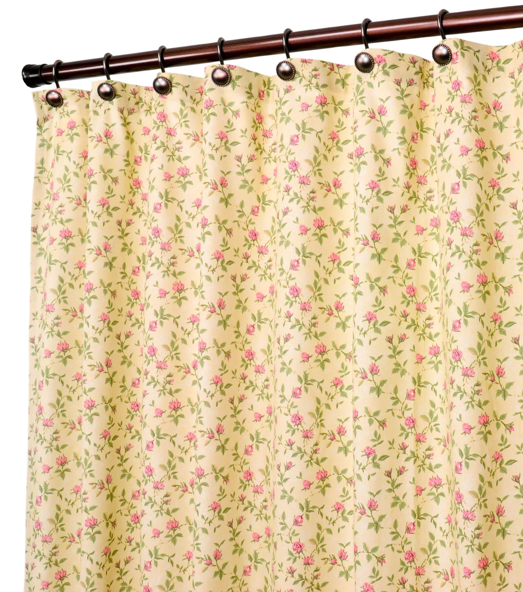 Ellis Curtain Marcia Floral Vine Print Shower Curtain, 70 by 72-Inch, Green
