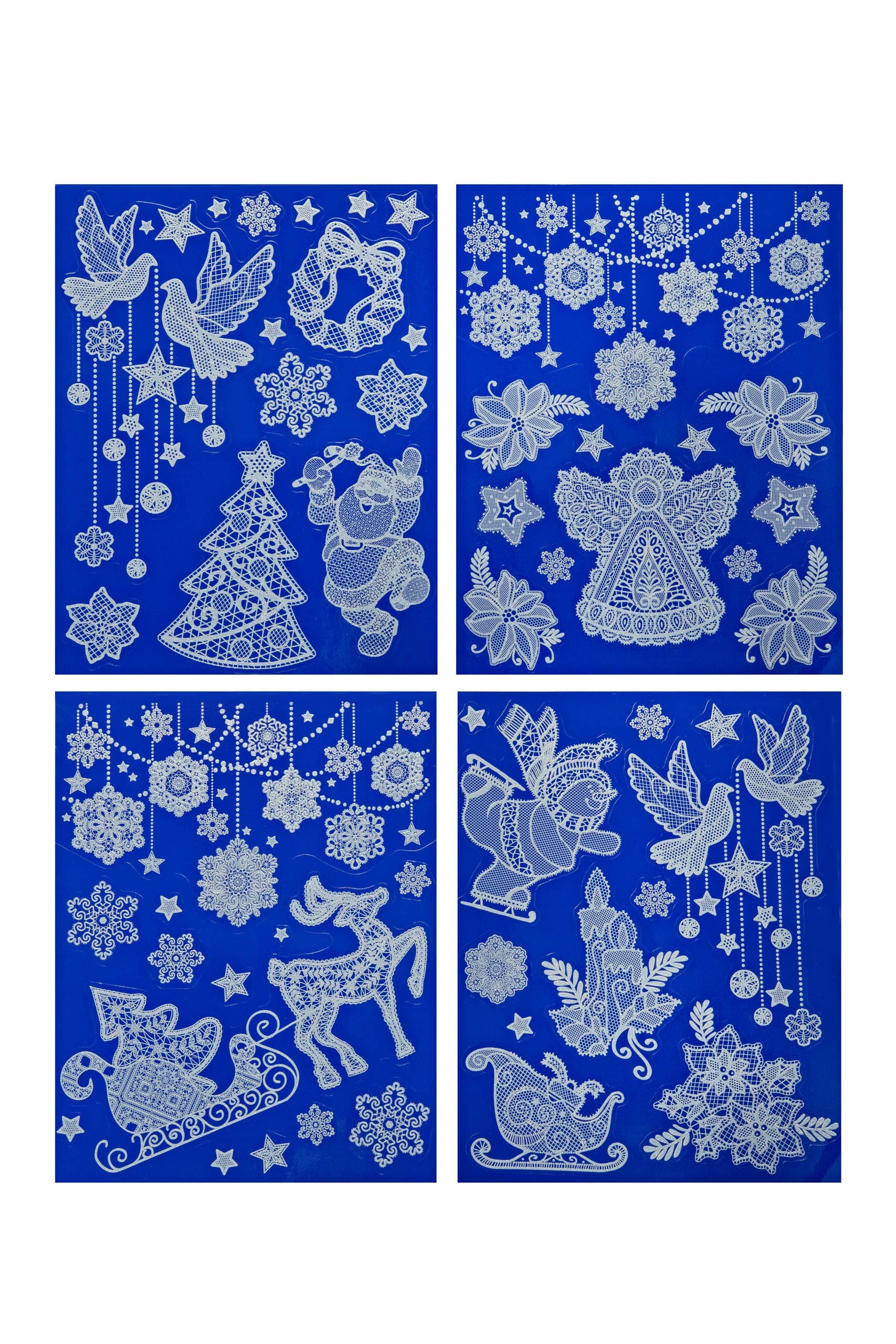 HEITMANN DECO Fensterbilder - Nostalgische Fensterdekoration in weiß - Glitzer - selbstklebend - Weihnachten - Advent