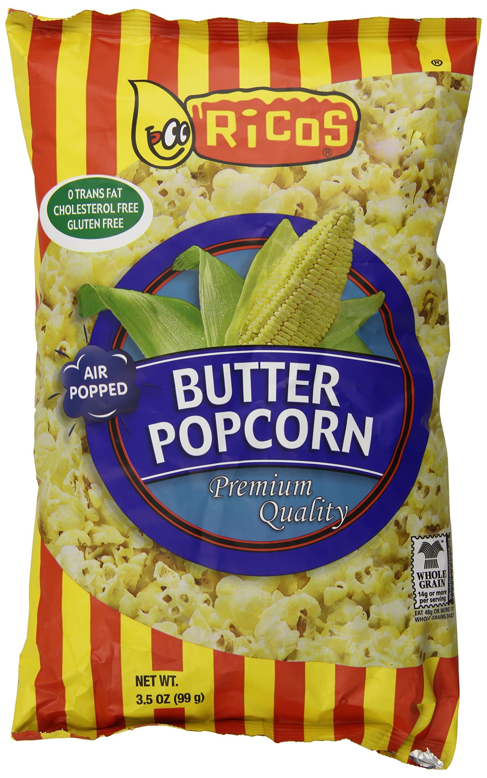 Ricos Ready to Eat Butter Popcorn, 3.5 Ounce