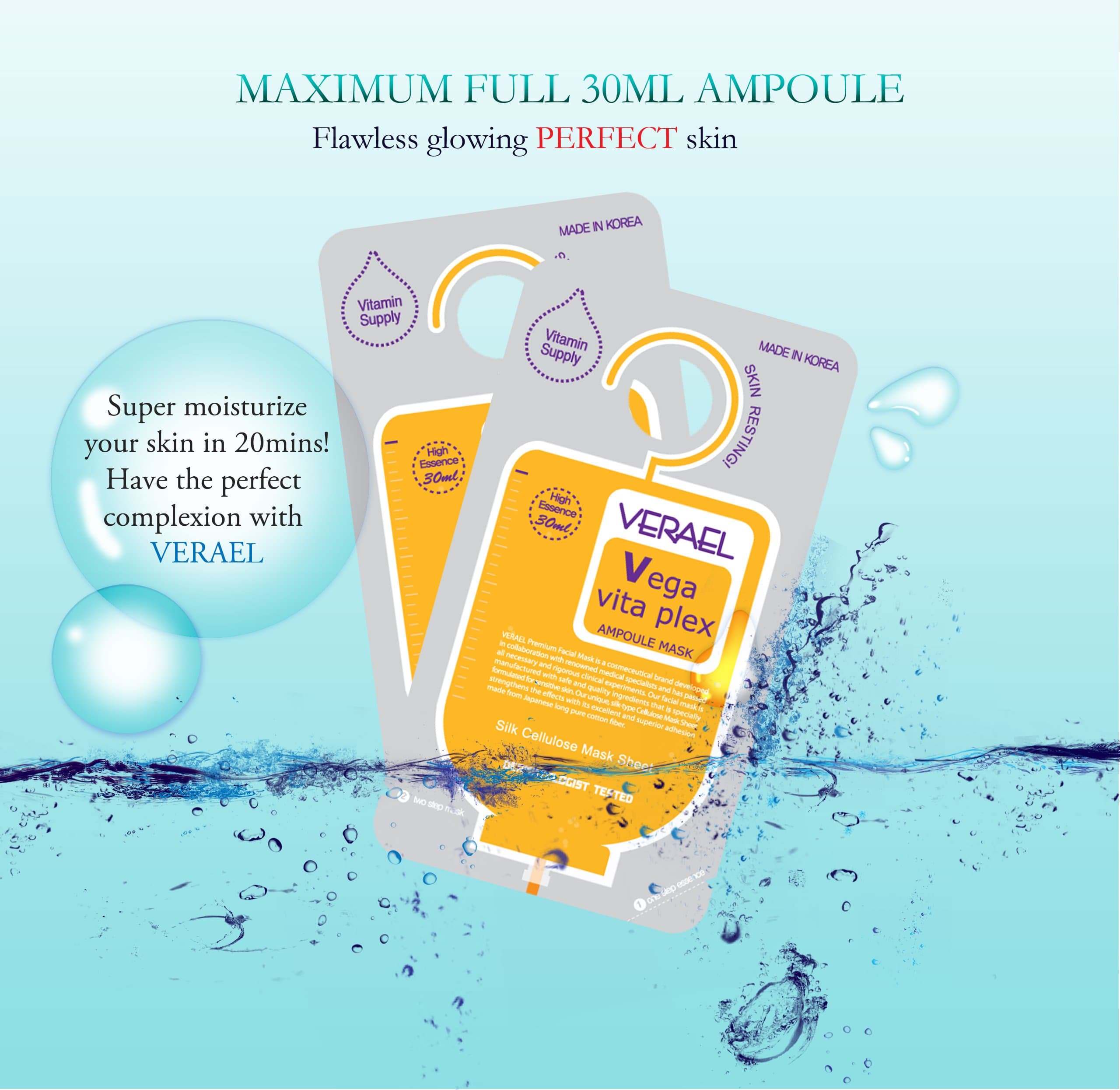 VERAEL Vega Vita: Premium Facial Mask Sheet (10 Pack)