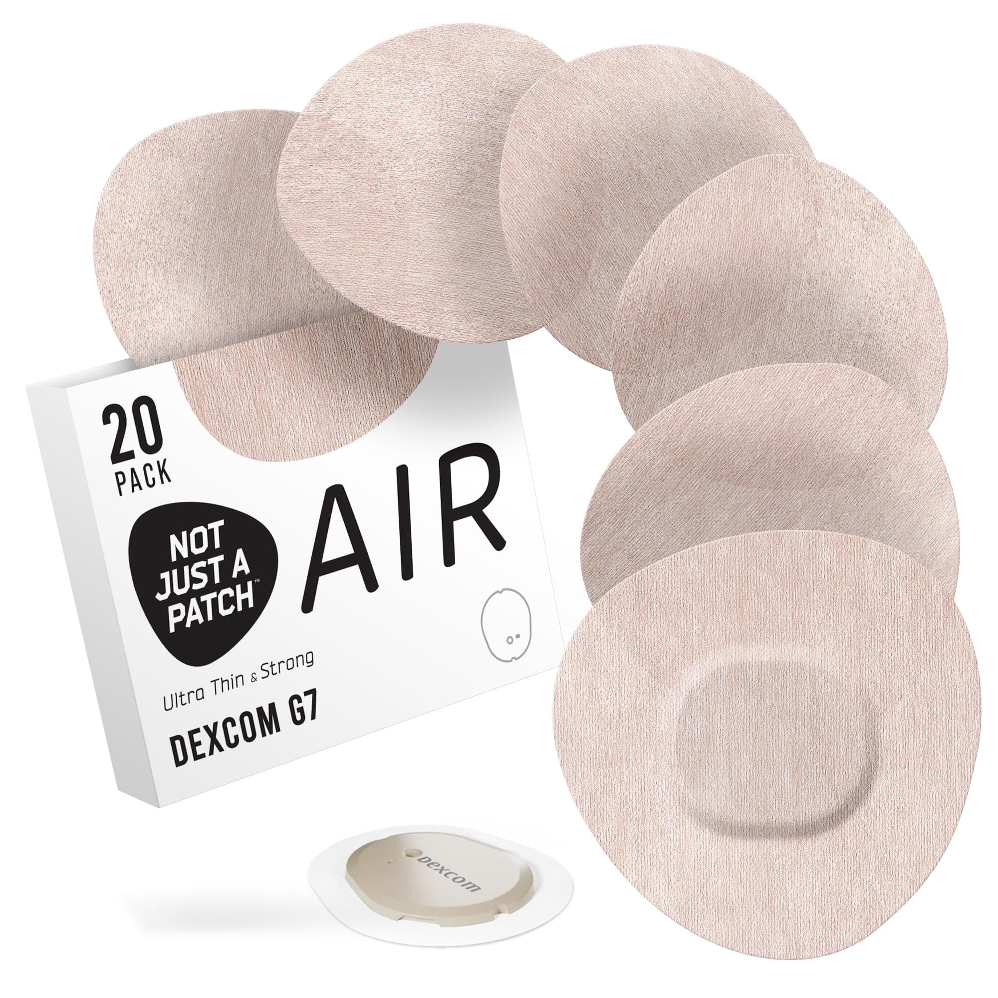 Not Just A Patch Air Dexcom G7 粘着パッチ (20パック) - Stelo CGM & Dexcom G7 オーバーパッチ ウルトラホールド耐久性センサーカバー付き - ベージュ