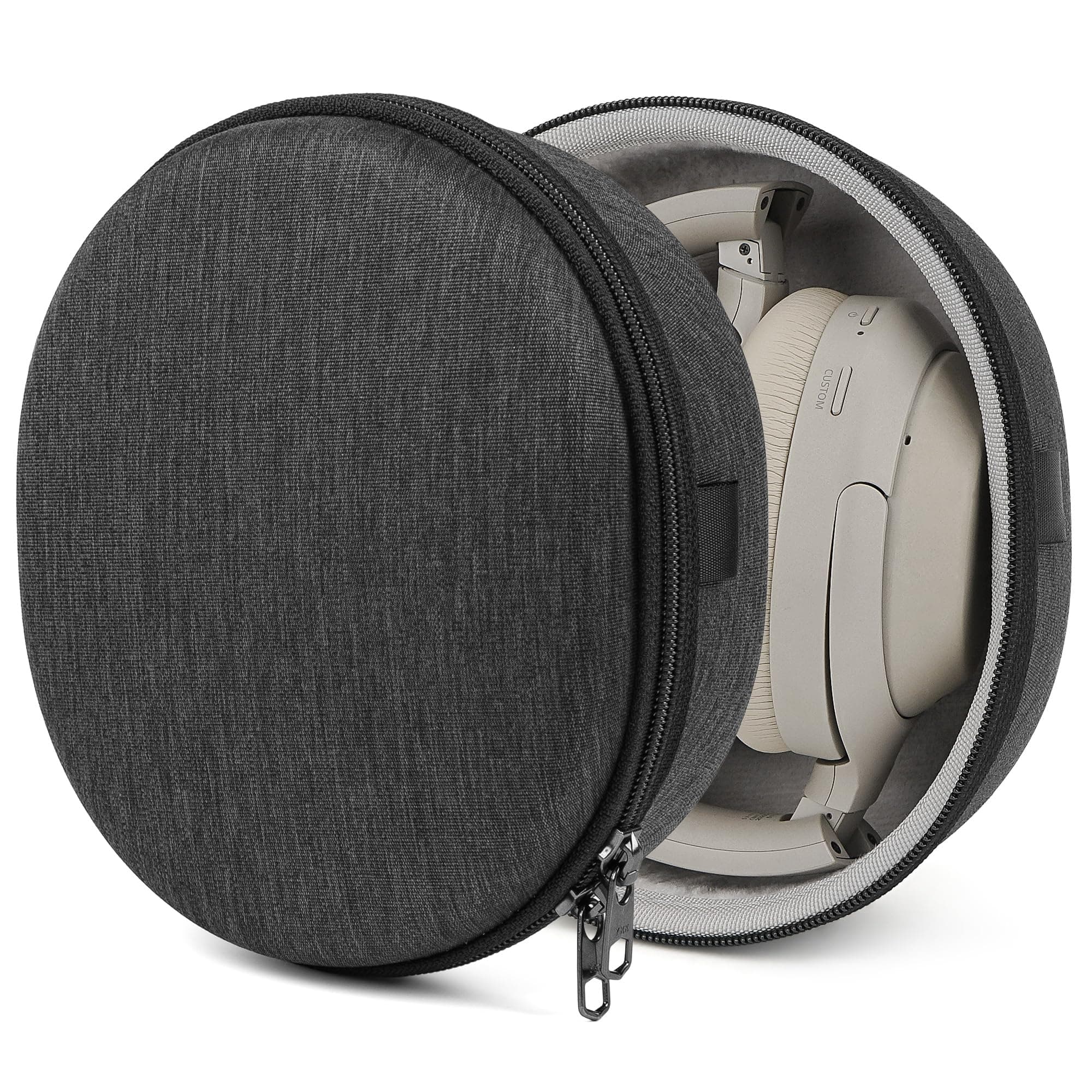 Geekria Shield Headphones Case Compatible with Sony WH-1000XM6, WH-1000XM4, WH-1000XM3, WH-H910N, WH-H900N, Replacement Hard Shell Travel Carrying Bag with Cable Storage (Dark Grey)